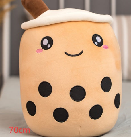 Cute Boba Tea Cup/Bubble Tea Cup/Strawberry Milk Tea Plush Pillow