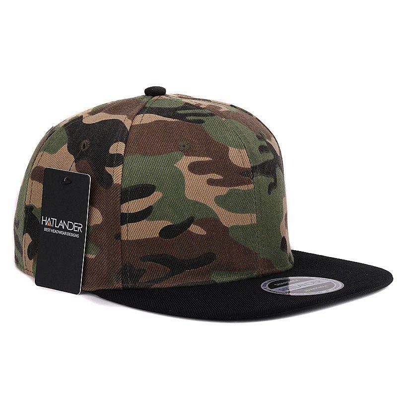 HATLANDER Camouflage Snapback Polyester Cap Blank Flat Camo Baseball Cap