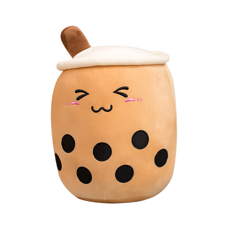 Cute Boba Tea Cup/Bubble Tea Cup/Strawberry Milk Tea Plush Pillow