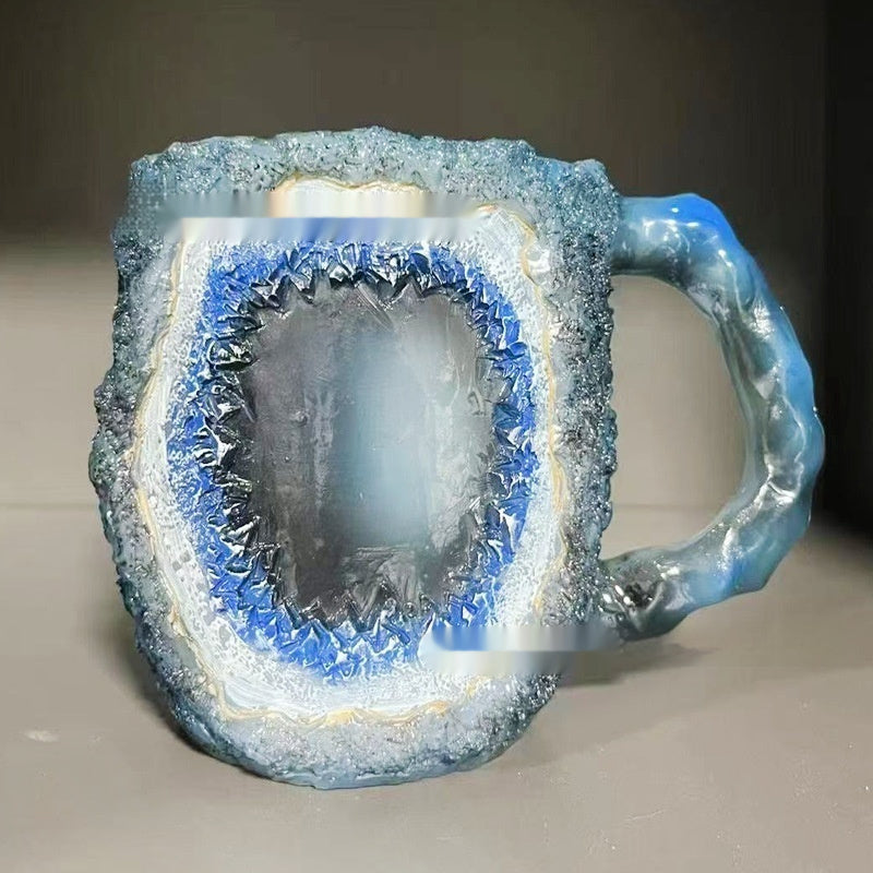 400ml Resin Mineral Crystal Coffee Mugs With Handle