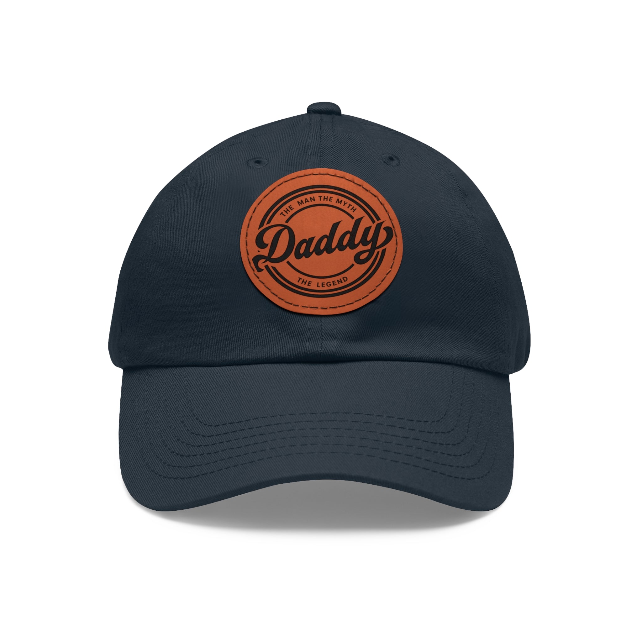 Dad Hat with Leather Patch (Round)