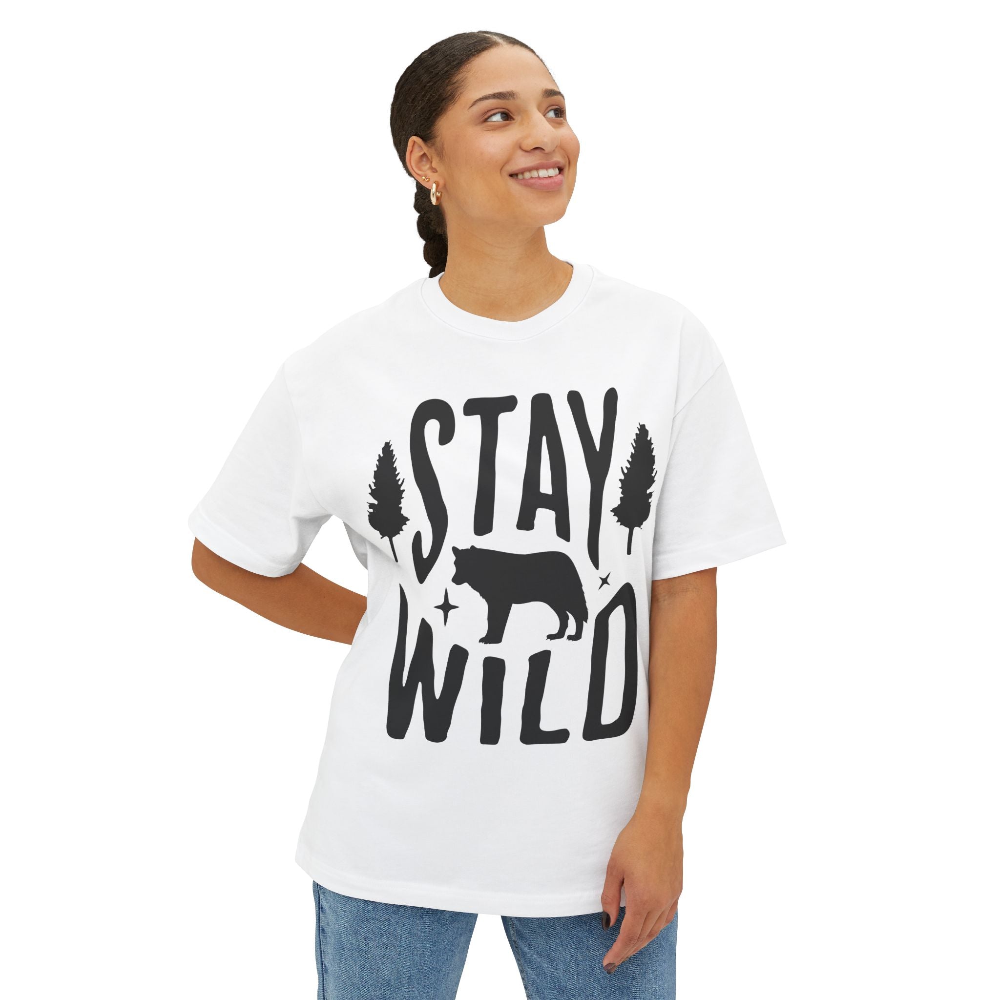 Unisex Oversized Boxy Tee - Stay Wild