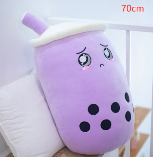 Cute Boba Tea Cup/Bubble Tea Cup/Strawberry Milk Tea Plush Pillow