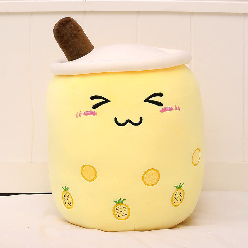 Cute Boba Tea Cup/Bubble Tea Cup/Strawberry Milk Tea Plush Pillow