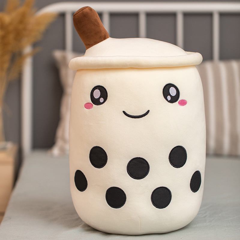 Cute Boba Tea Cup/Bubble Tea Cup/Strawberry Milk Tea Plush Pillow