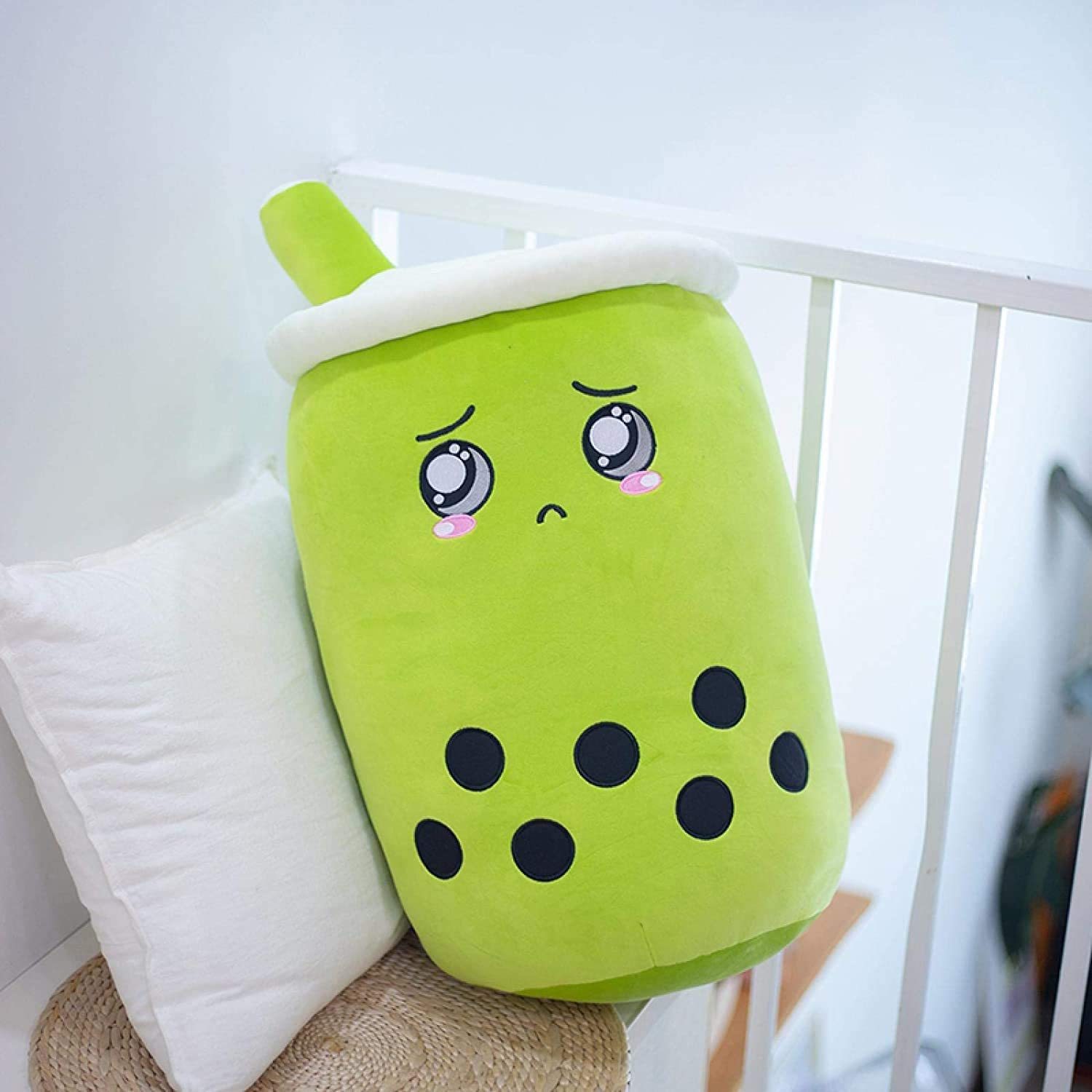 Cute Boba Tea Cup/Bubble Tea Cup/Strawberry Milk Tea Plush Pillow