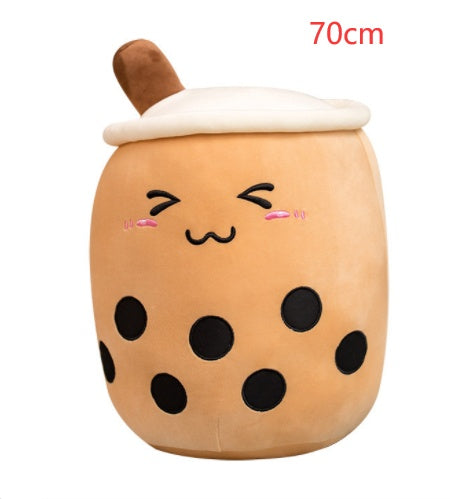 Cute Boba Tea Cup/Bubble Tea Cup/Strawberry Milk Tea Plush Pillow