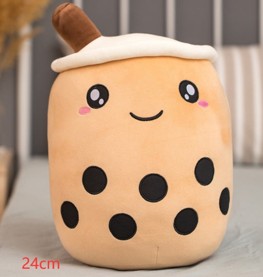 Cute Boba Tea Cup/Bubble Tea Cup/Strawberry Milk Tea Plush Pillow