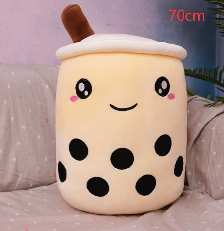 Cute Boba Tea Cup/Bubble Tea Cup/Strawberry Milk Tea Plush Pillow