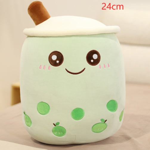 Cute Boba Tea Cup/Bubble Tea Cup/Strawberry Milk Tea Plush Pillow