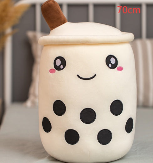 Cute Boba Tea Cup/Bubble Tea Cup/Strawberry Milk Tea Plush Pillow