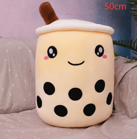 Cute Boba Tea Cup/Bubble Tea Cup/Strawberry Milk Tea Plush Pillow