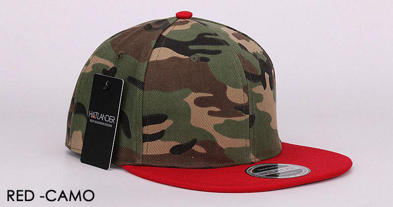 HATLANDER Camouflage Snapback Polyester Cap Blank Flat Camo Baseball Cap