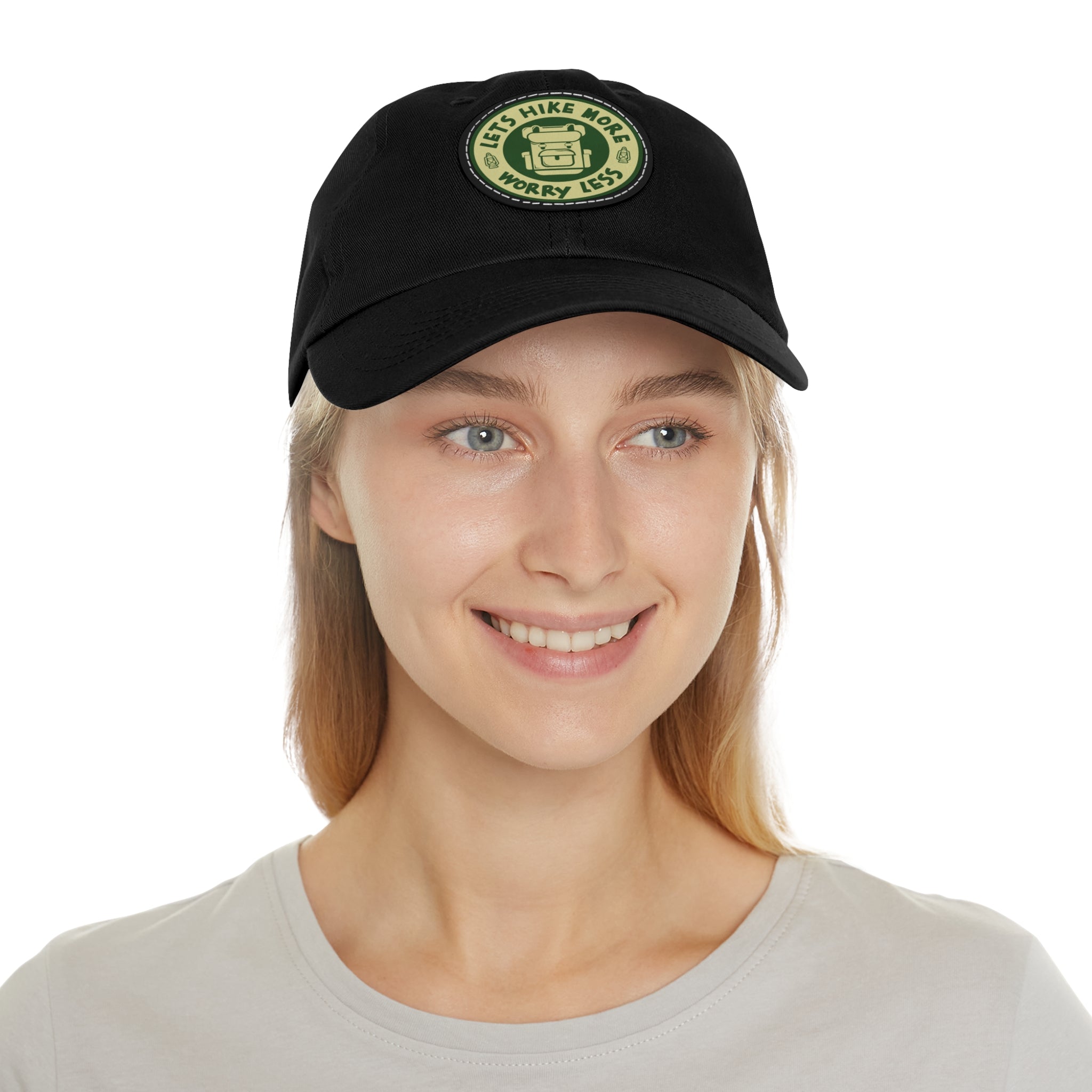 Hat with Leather Patch (Round) - Hiking