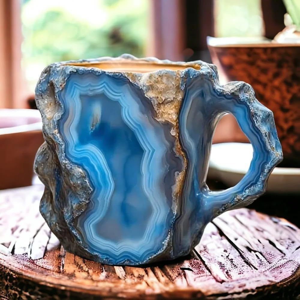 400ml Resin Mineral Crystal Coffee Mugs With Handle