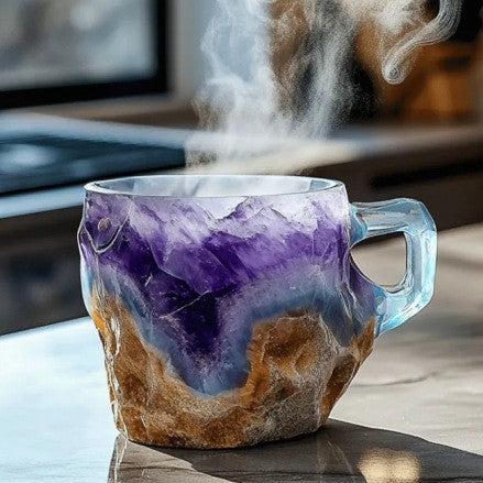 400ml Resin Mineral Crystal Coffee Mugs With Handle