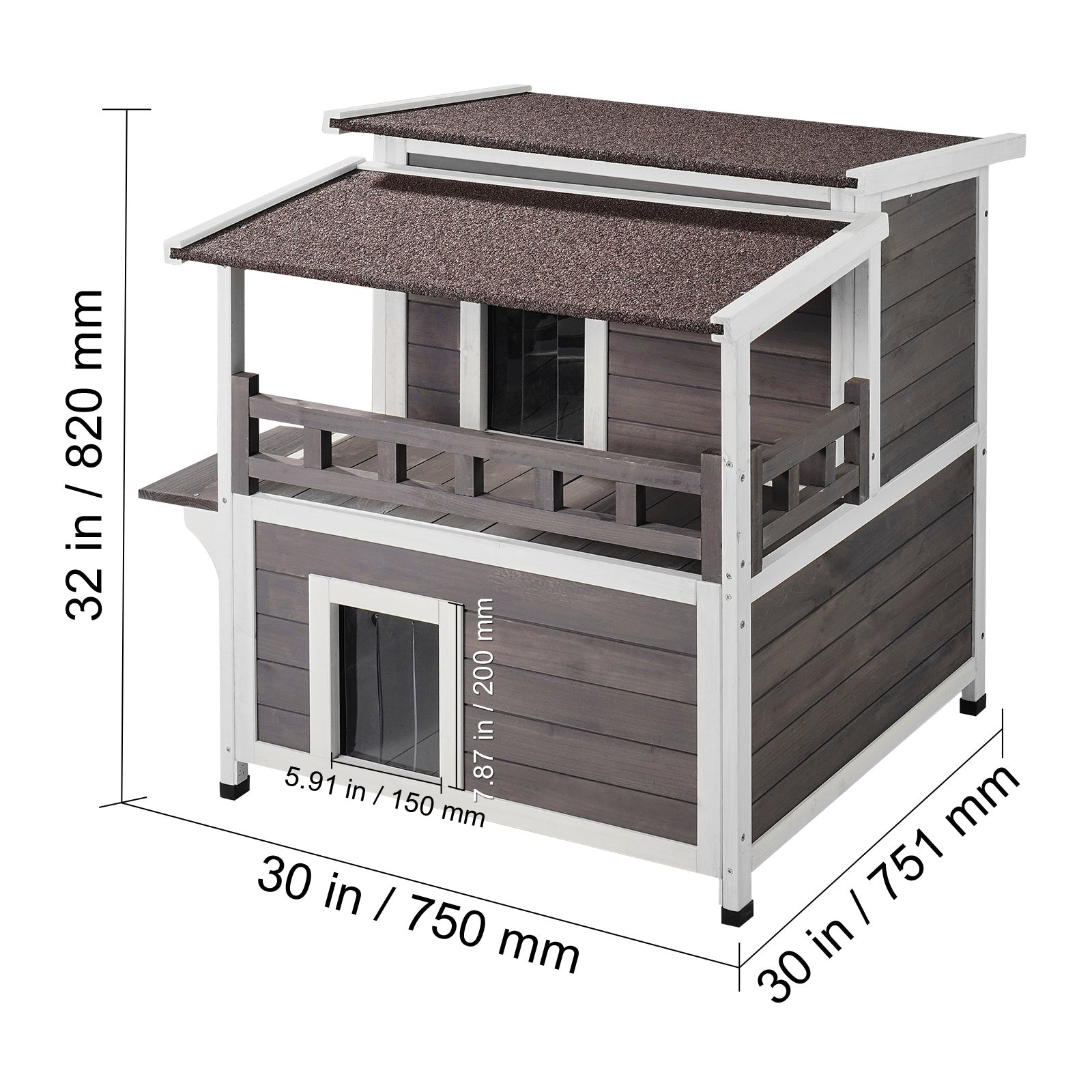 2-story Wooden Cat House