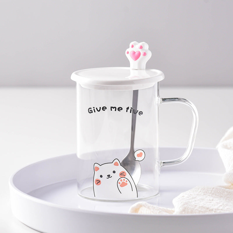 Cartoon Mug With Lid & Spoon