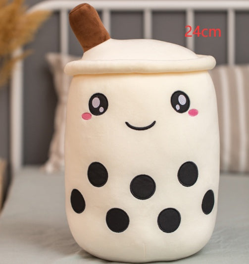 Cute Boba Tea Cup/Bubble Tea Cup/Strawberry Milk Tea Plush Pillow