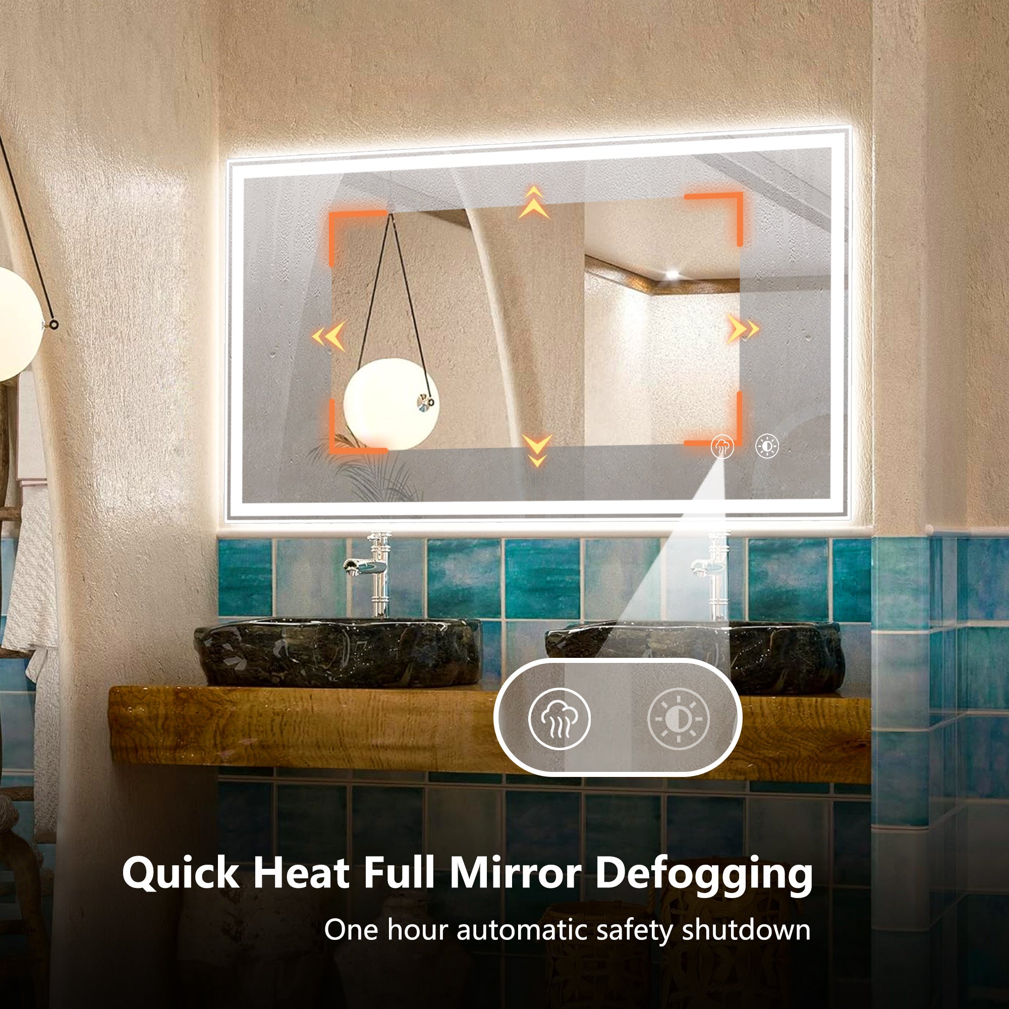 Dimmable LED Bathroom Mirror - Wall-mounted Anti-fog And Waterproof Vanity Mirror