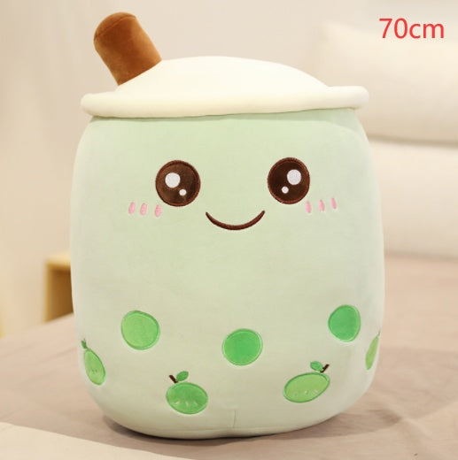 Cute Boba Tea Cup/Bubble Tea Cup/Strawberry Milk Tea Plush Pillow