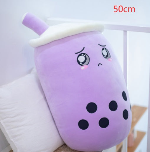 Cute Boba Tea Cup/Bubble Tea Cup/Strawberry Milk Tea Plush Pillow