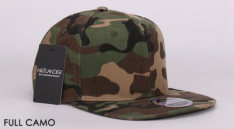 HATLANDER Camouflage Snapback Polyester Cap Blank Flat Camo Baseball Cap