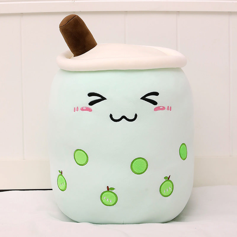 Cute Boba Tea Cup/Bubble Tea Cup/Strawberry Milk Tea Plush Pillow