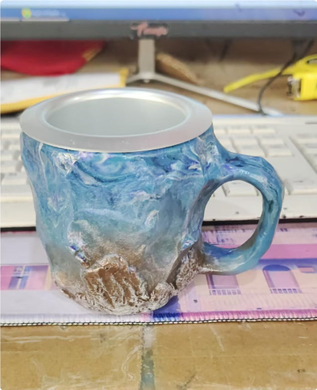 400ml Resin Mineral Crystal Coffee Mugs With Handle