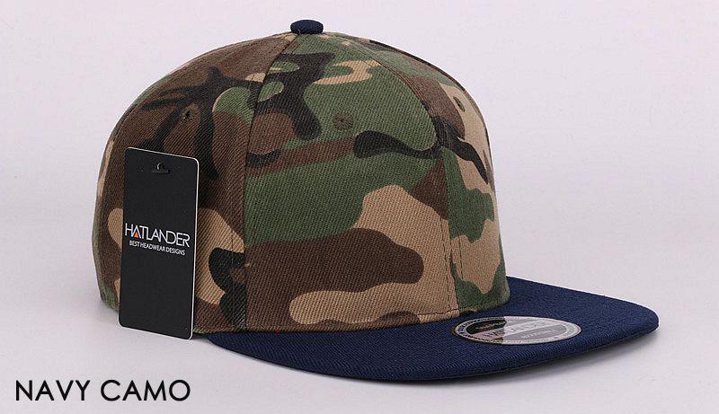 HATLANDER Camouflage Snapback Polyester Cap Blank Flat Camo Baseball Cap