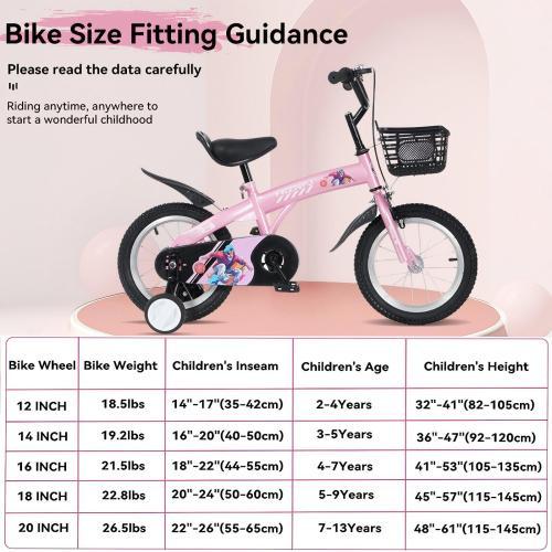 16 Inch Sporty Kids Bike With Training Wheels And Stand