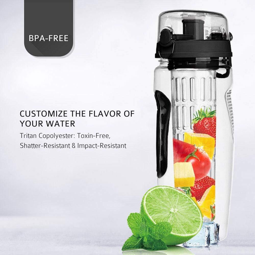 1L BPA Free Plastic Sport Fruit Infuser Water Bottle