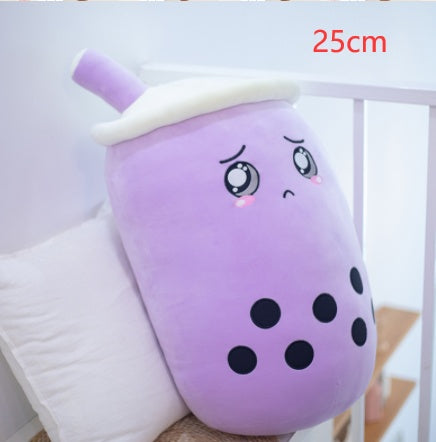 Cute Boba Tea Cup/Bubble Tea Cup/Strawberry Milk Tea Plush Pillow