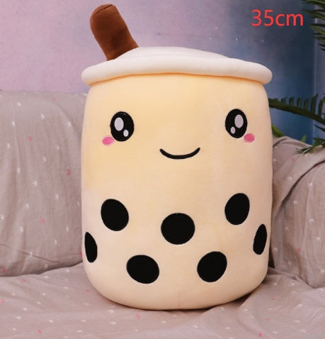 Cute Boba Tea Cup/Bubble Tea Cup/Strawberry Milk Tea Plush Pillow