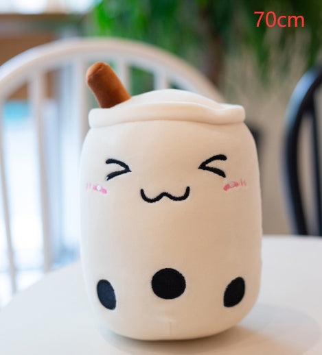 Cute Boba Tea Cup/Bubble Tea Cup/Strawberry Milk Tea Plush Pillow