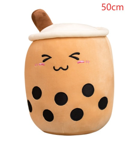 Cute Boba Tea Cup/Bubble Tea Cup/Strawberry Milk Tea Plush Pillow