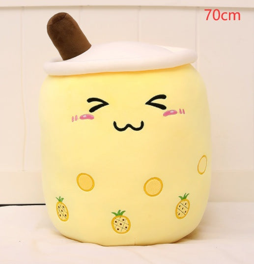 Cute Boba Tea Cup/Bubble Tea Cup/Strawberry Milk Tea Plush Pillow