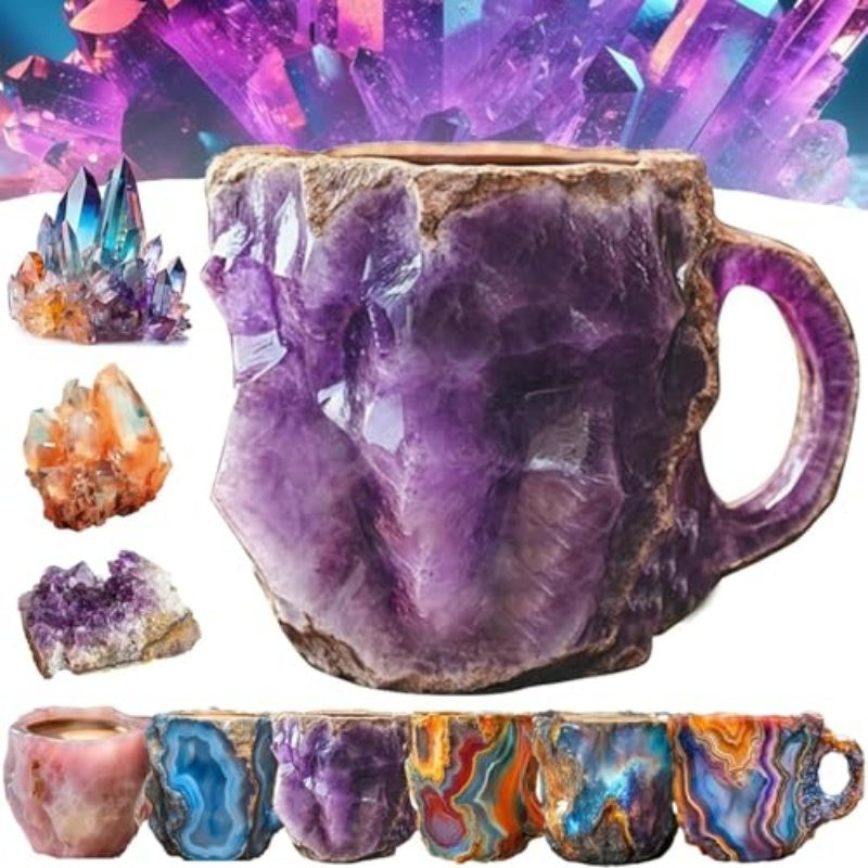 400ml Resin Mineral Crystal Coffee Mugs With Handle