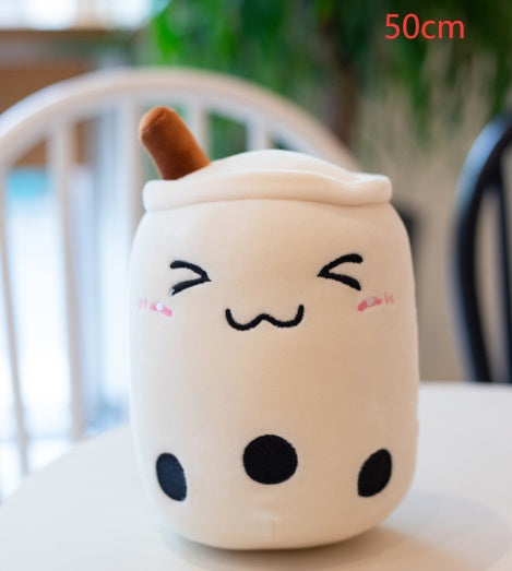 Cute Boba Tea Cup/Bubble Tea Cup/Strawberry Milk Tea Plush Pillow