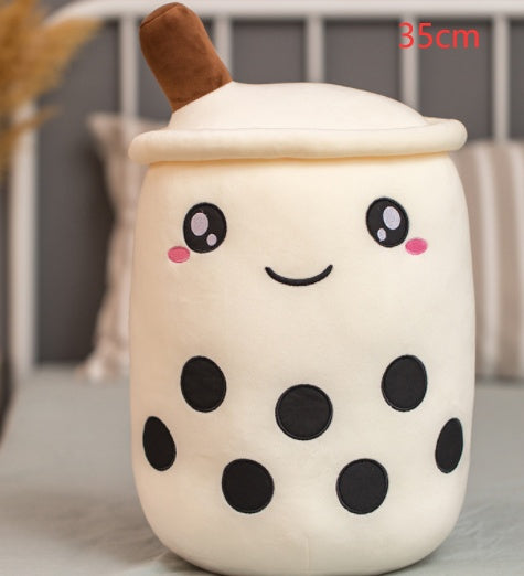 Cute Boba Tea Cup/Bubble Tea Cup/Strawberry Milk Tea Plush Pillow