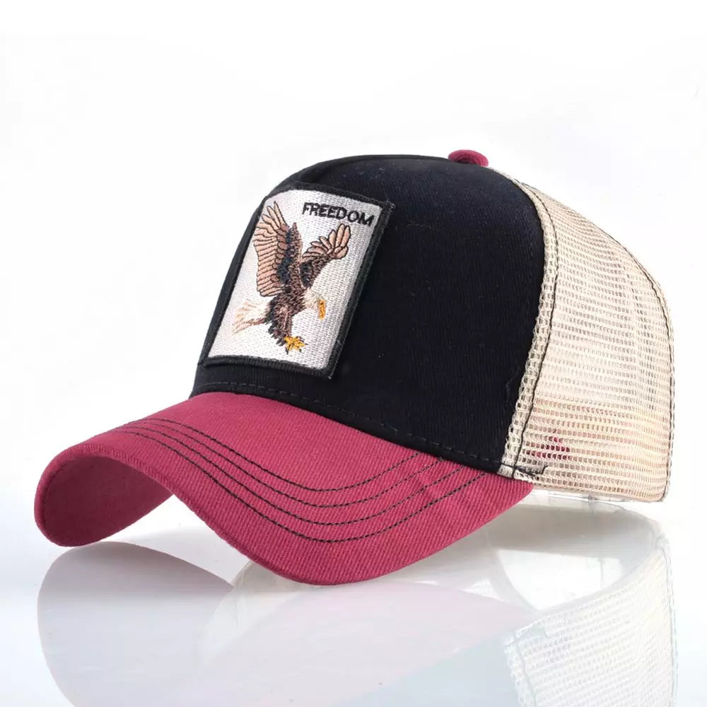 Embroidered Snapback  Breathable Mesh Baseball Cap