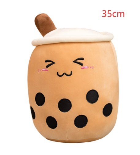 Cute Boba Tea Cup/Bubble Tea Cup/Strawberry Milk Tea Plush Pillow