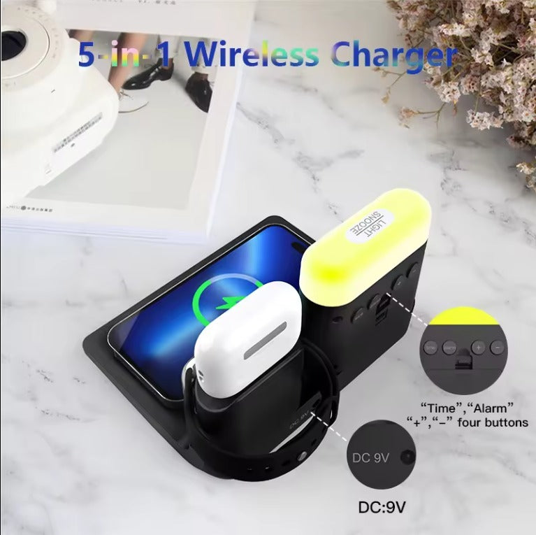 5 In 1 Multifunctional LED Charging Station