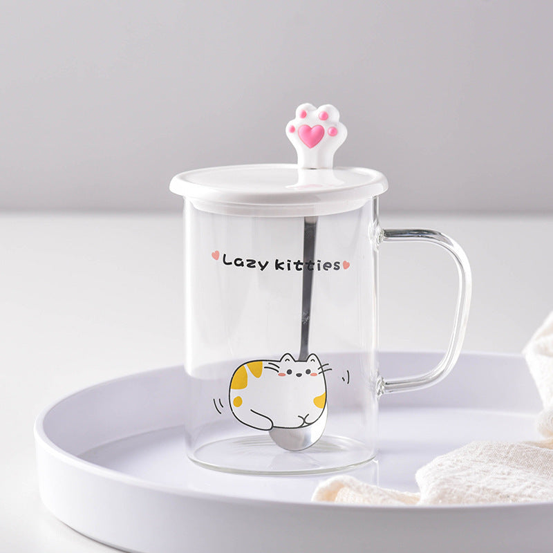 Cartoon Mug With Lid & Spoon