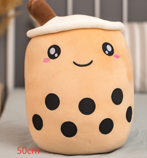 Cute Boba Tea Cup/Bubble Tea Cup/Strawberry Milk Tea Plush Pillow