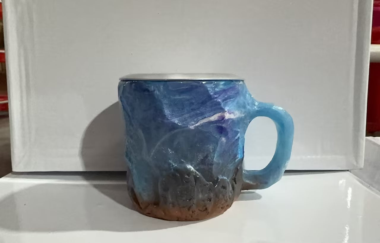 400ml Resin Mineral Crystal Coffee Mugs With Handle