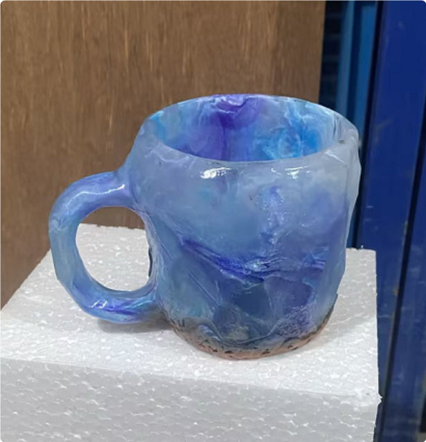 400ml Resin Mineral Crystal Coffee Mugs With Handle