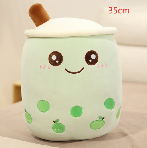 Cute Boba Tea Cup/Bubble Tea Cup/Strawberry Milk Tea Plush Pillow