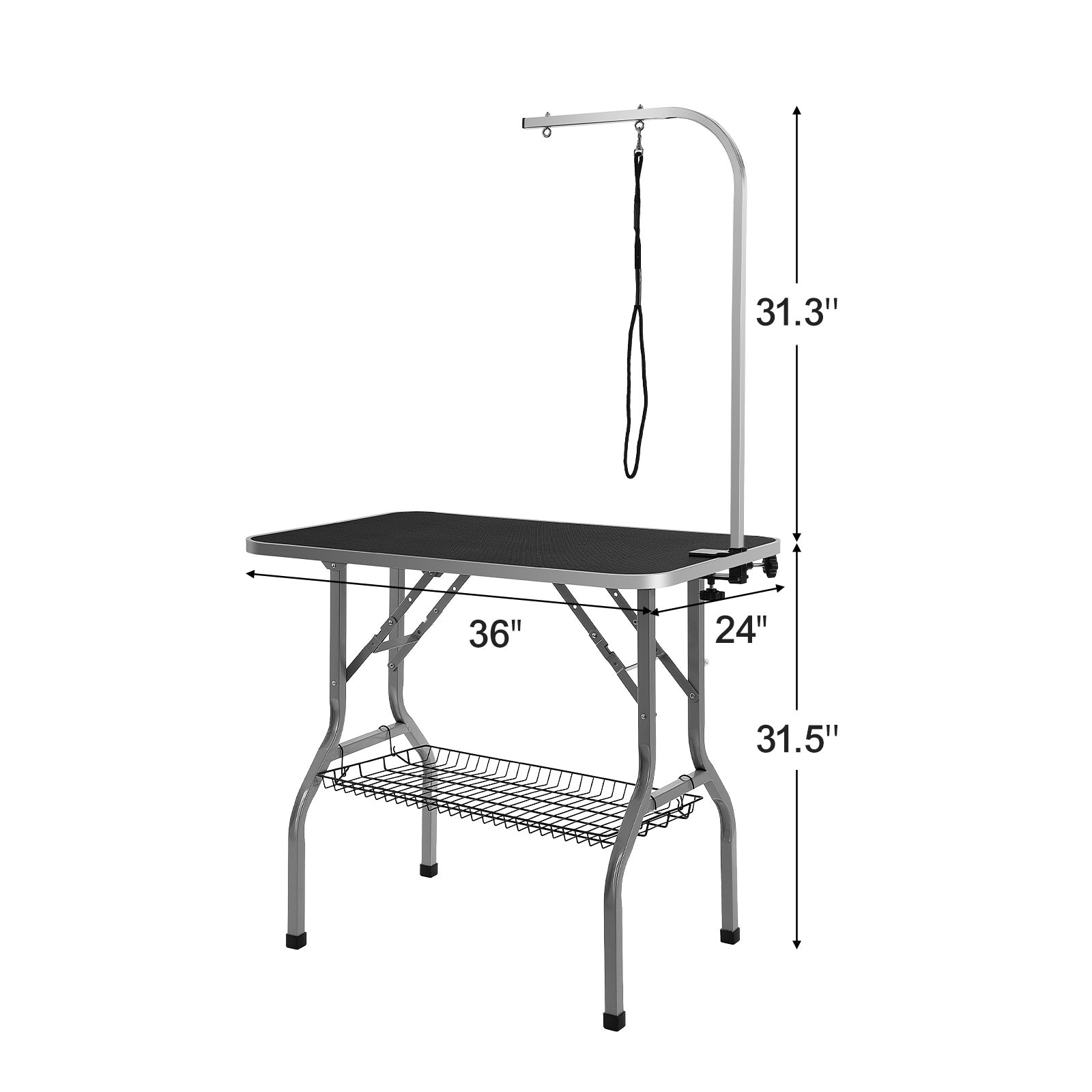 Foldable Pet Grooming Table Arm With Clamp, 36''x24'', Bearing 330lbs