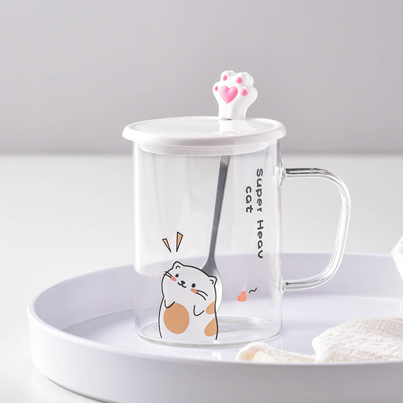 Cartoon Mug With Lid & Spoon